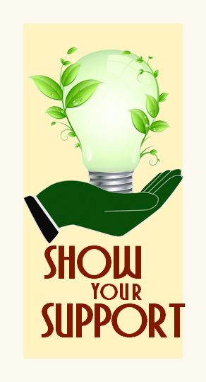 Snippets Pub - Show Your Support (Verdant Light-Bulb, supported by green hand)